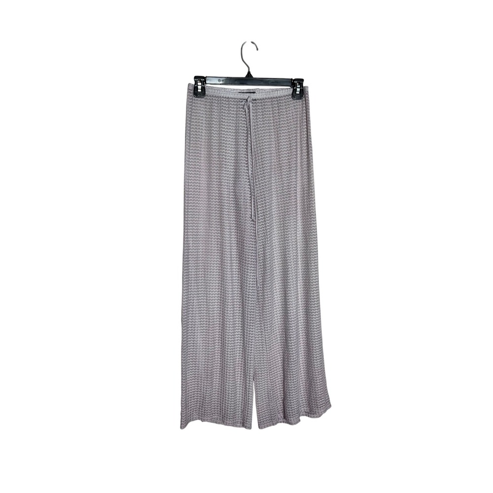 Jordan Taylor grey Chevron Textured Knit Wide Leg Lounge Pants Womens Medium